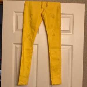 LING COLLECTION YELLOW HOLES JEANS
